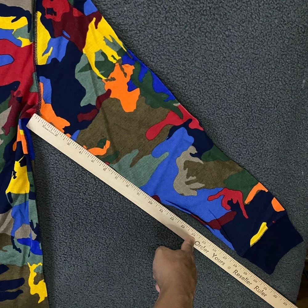 Polo Ralph Lauren Thermal Shirt Mens Medium Camo‎ Pony Waffle Knit Pajama Sleep